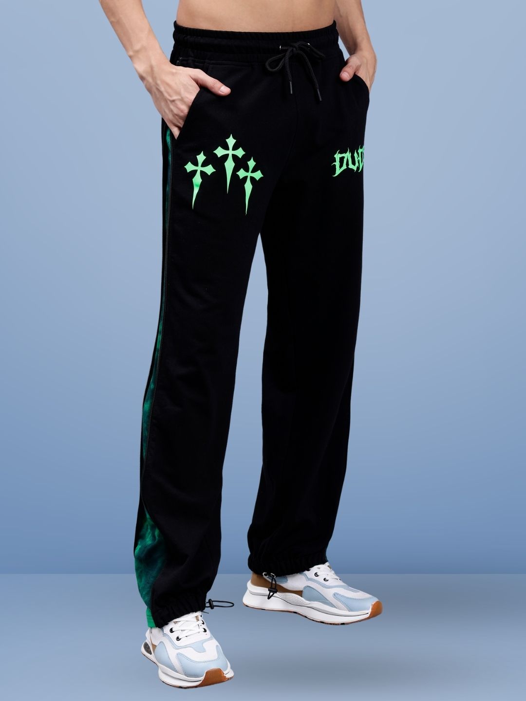 ZIPPER PANEL JOGGERS (GREEN)