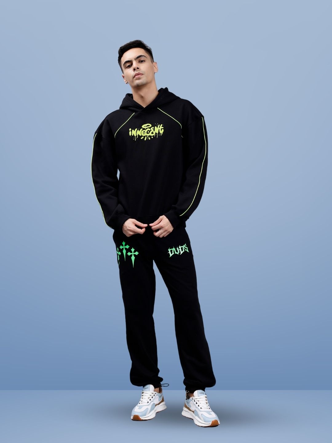 ZIPPER PANEL JOGGERS (GREEN)