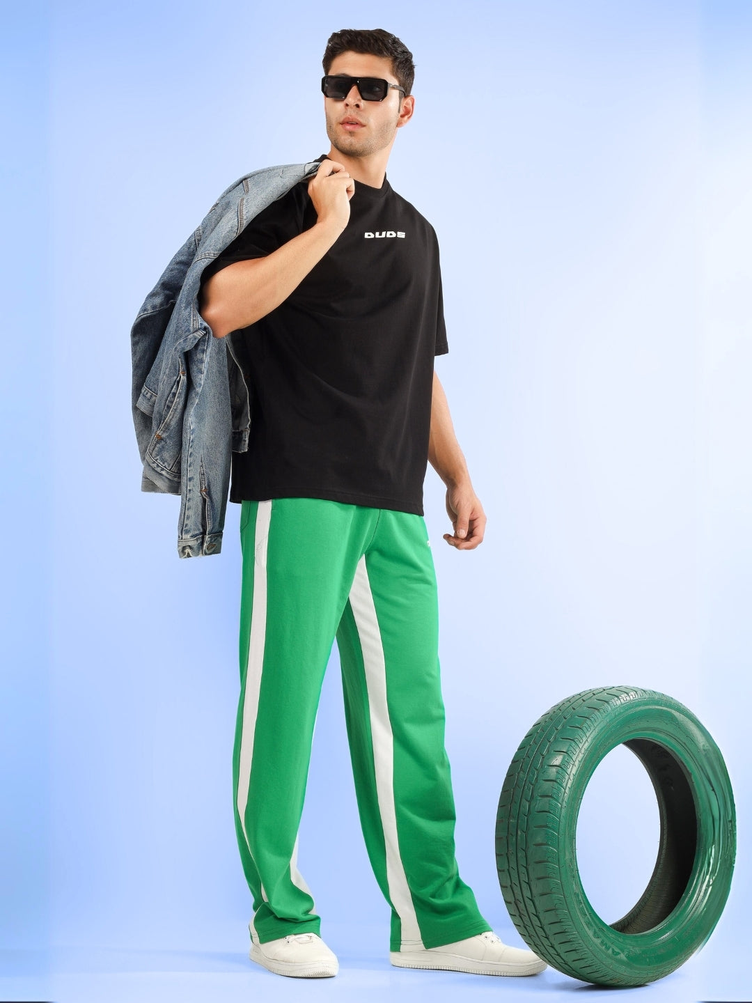 SIDE SEAM BAGGY JOGGER (GREEN)