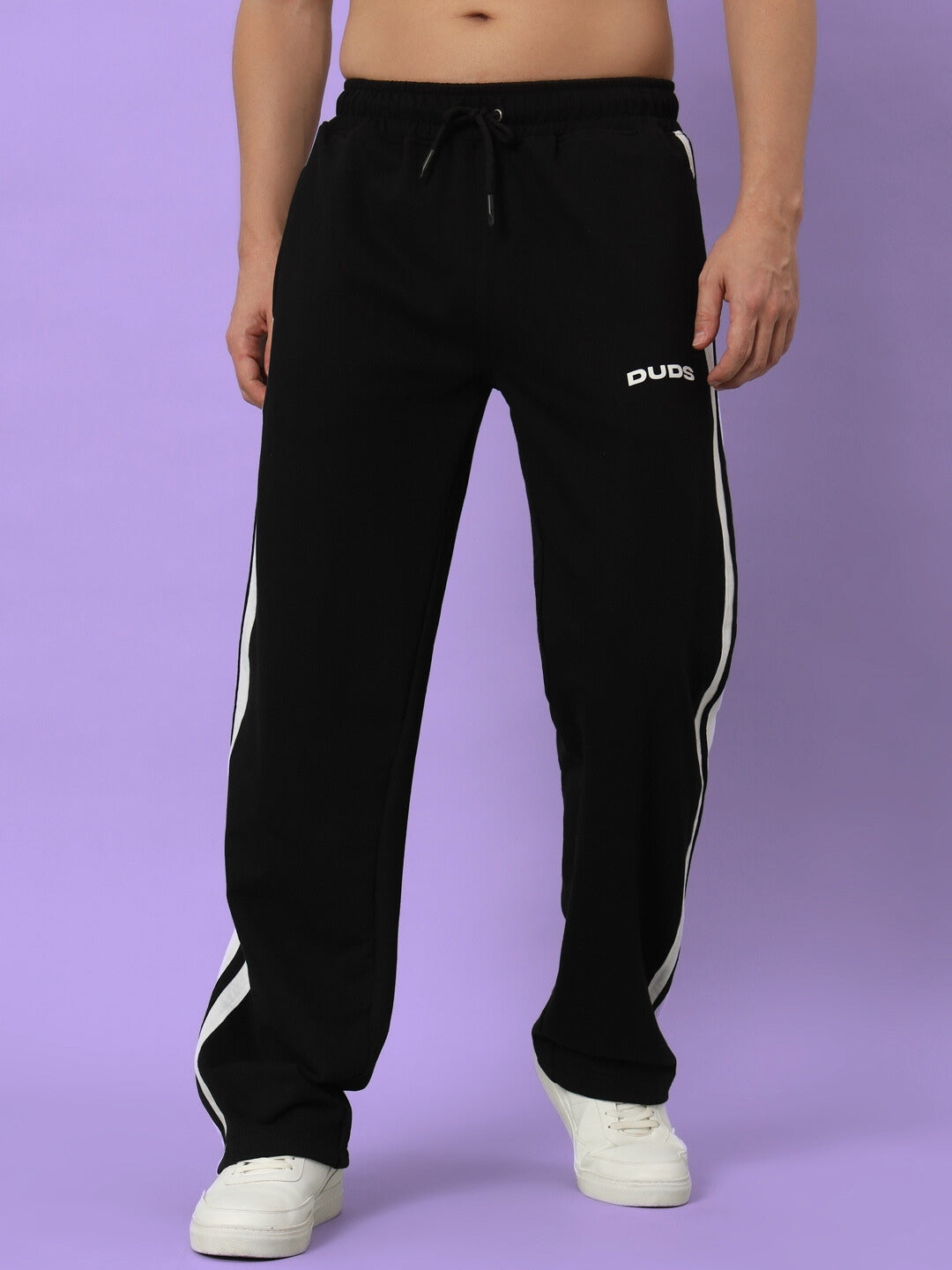 AVALON SLIT ZIPPER JOGGERS (BLACK-WHITE)