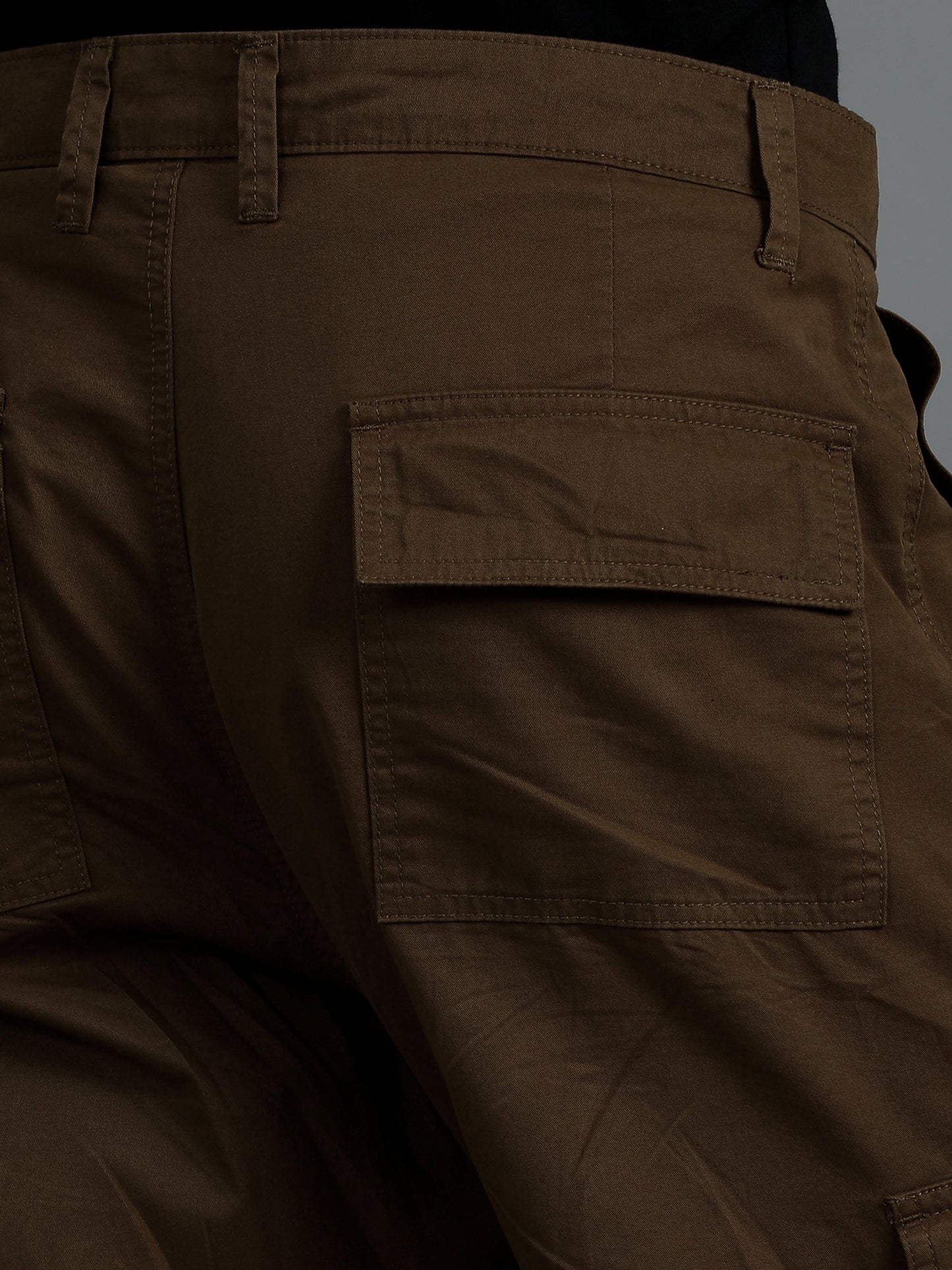 Pack of 2 Cotton Relaxed Fit Cargo Trousers, Brown khakhi