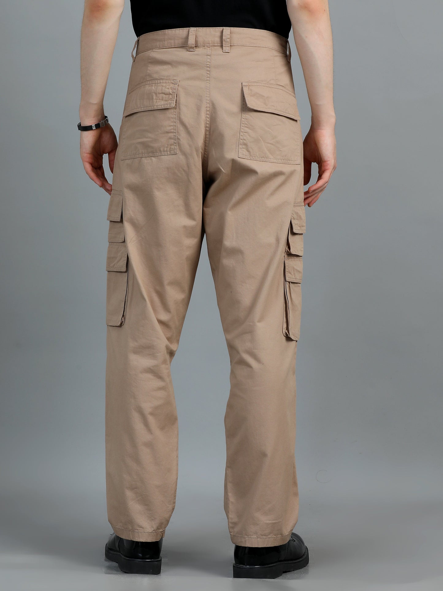Pack of 2 Cotton Relaxed Fit Cargo Trousers, Dark Olive Khakhi