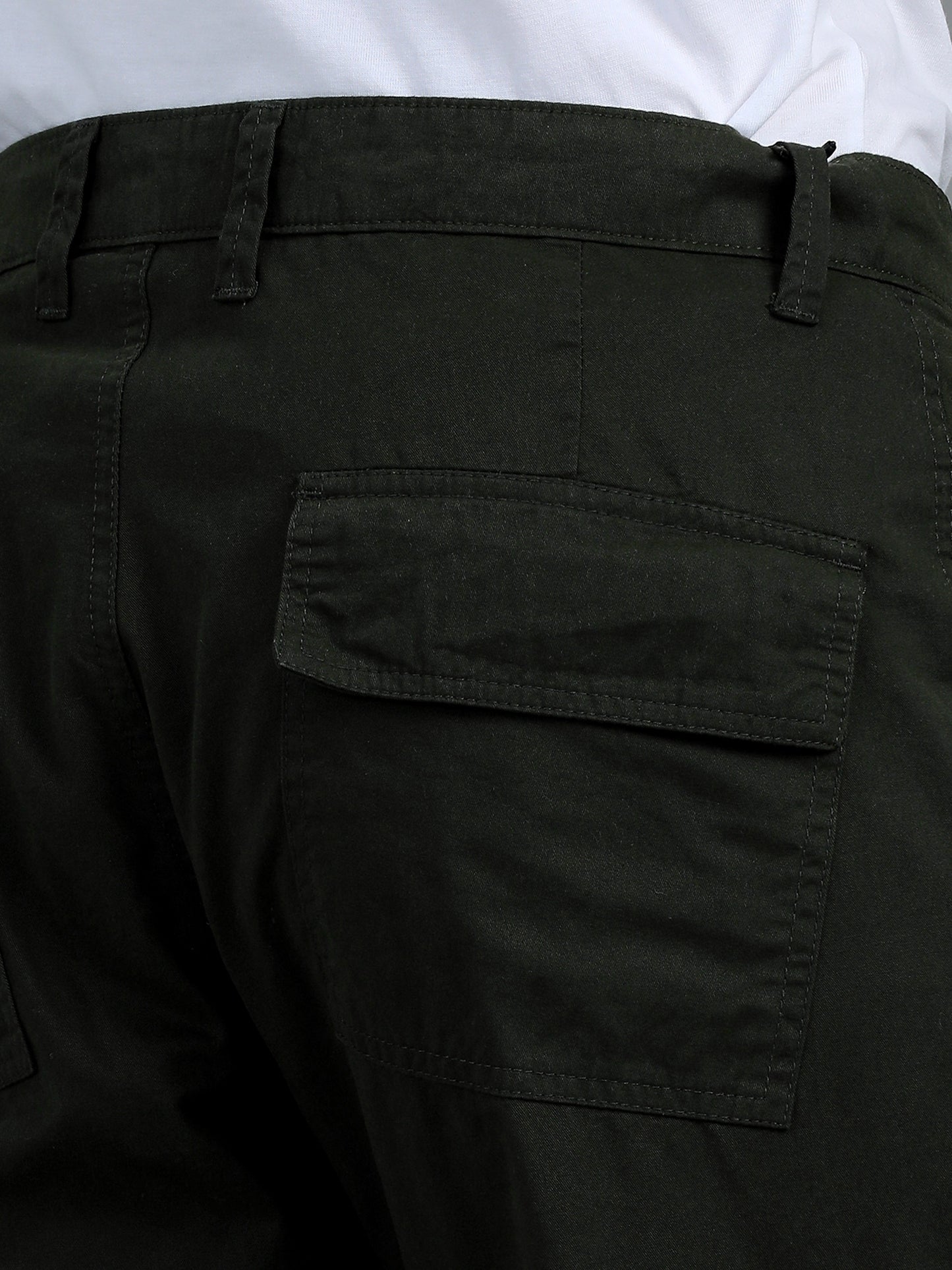 Pack of 2 Cotton Relaxed Fit Cargo Trousers, Dark Olive Khakhi