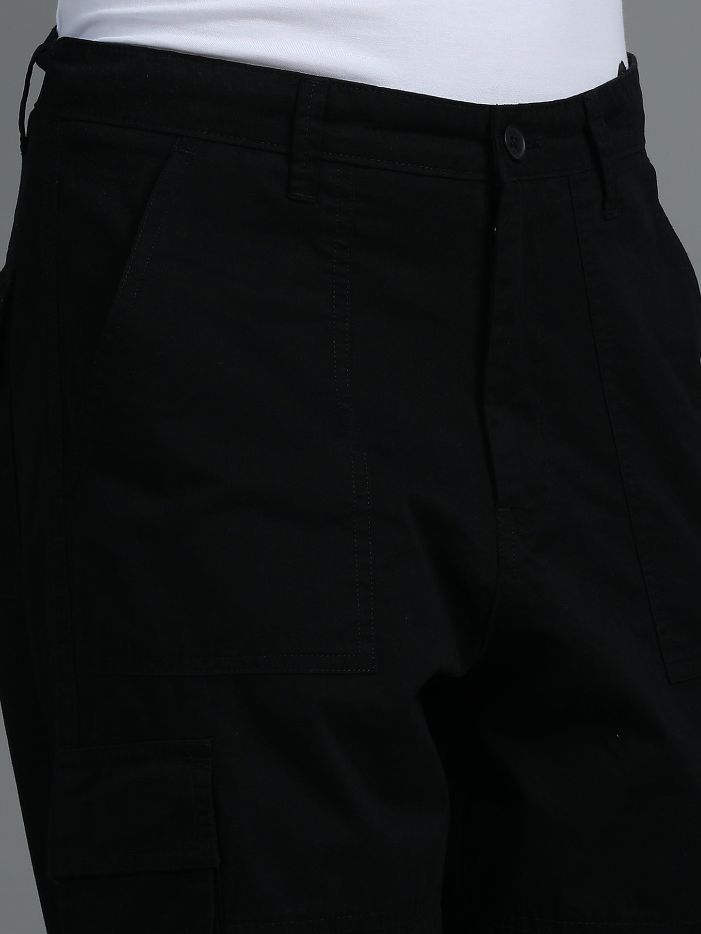 Pack of 2 Cotton Relaxed Fit Cargo Trousers, Black Moss Green