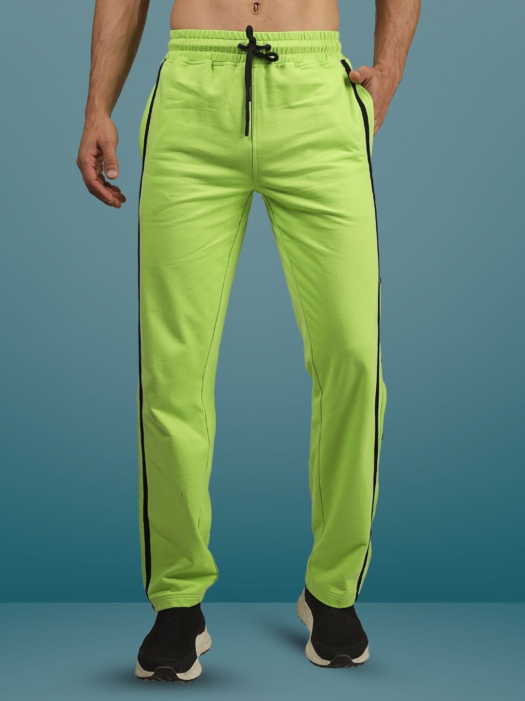CONTRAST PANEL JOGGERS (NEON GREEN)