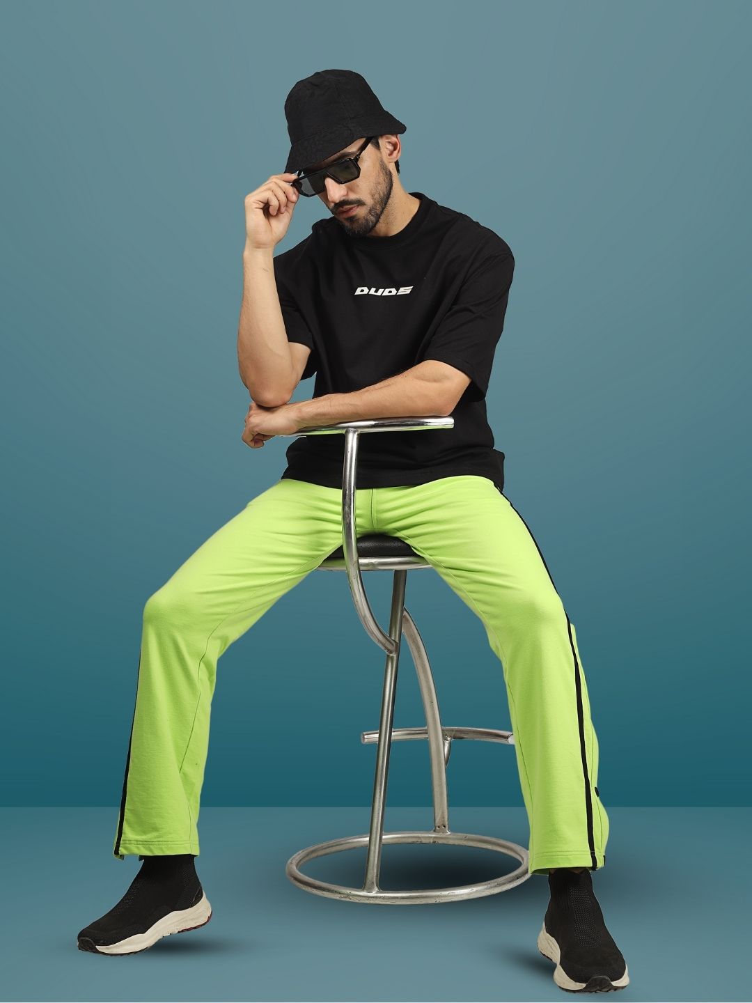 CONTRAST PANEL JOGGERS (NEON GREEN)