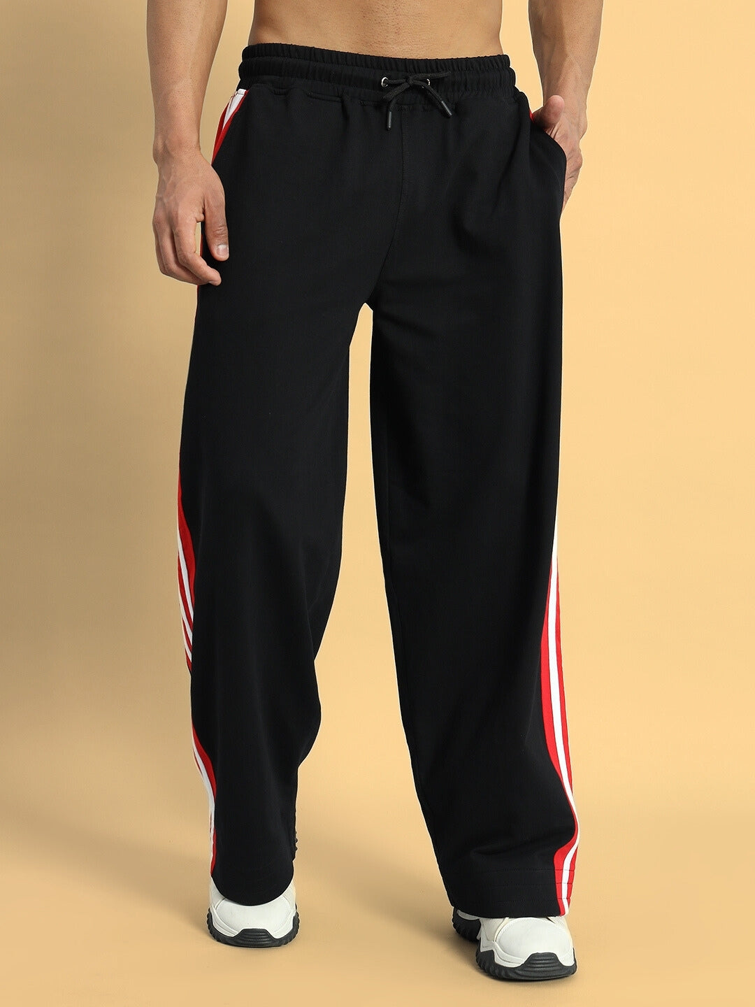 MILANO RELAXED-FIT JOGGERS (BLACK-RED)