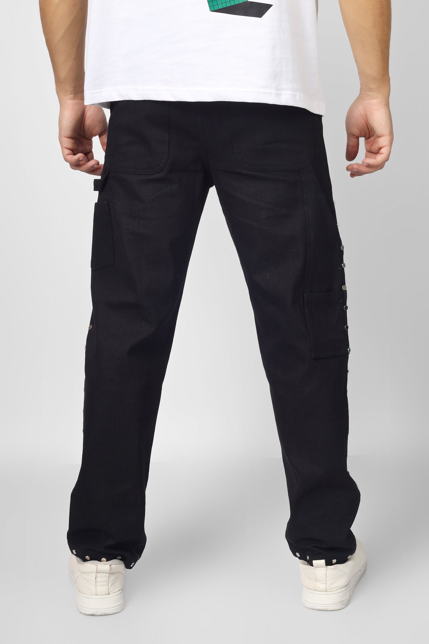 7 POCKET MULTI METAL STUD BUTTON PANTS