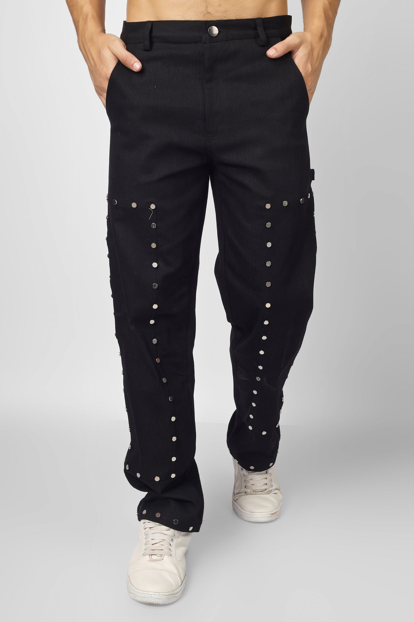 7 POCKET MULTI METAL STUD BUTTON PANTS