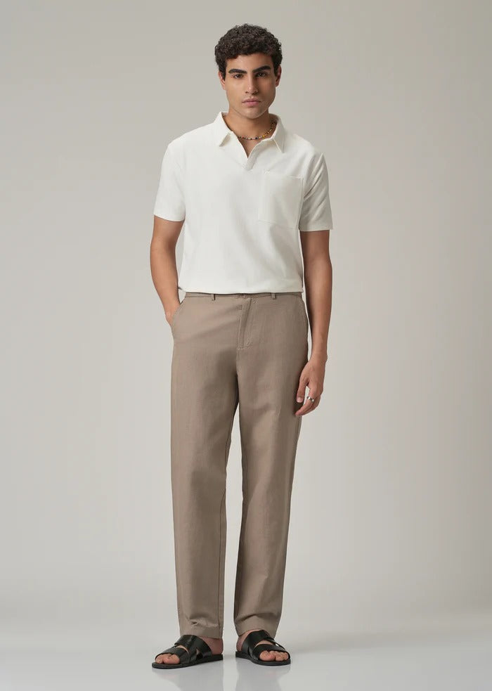 PACK OF 2 Premium Linen Pants – (Beige & Dark Olive)