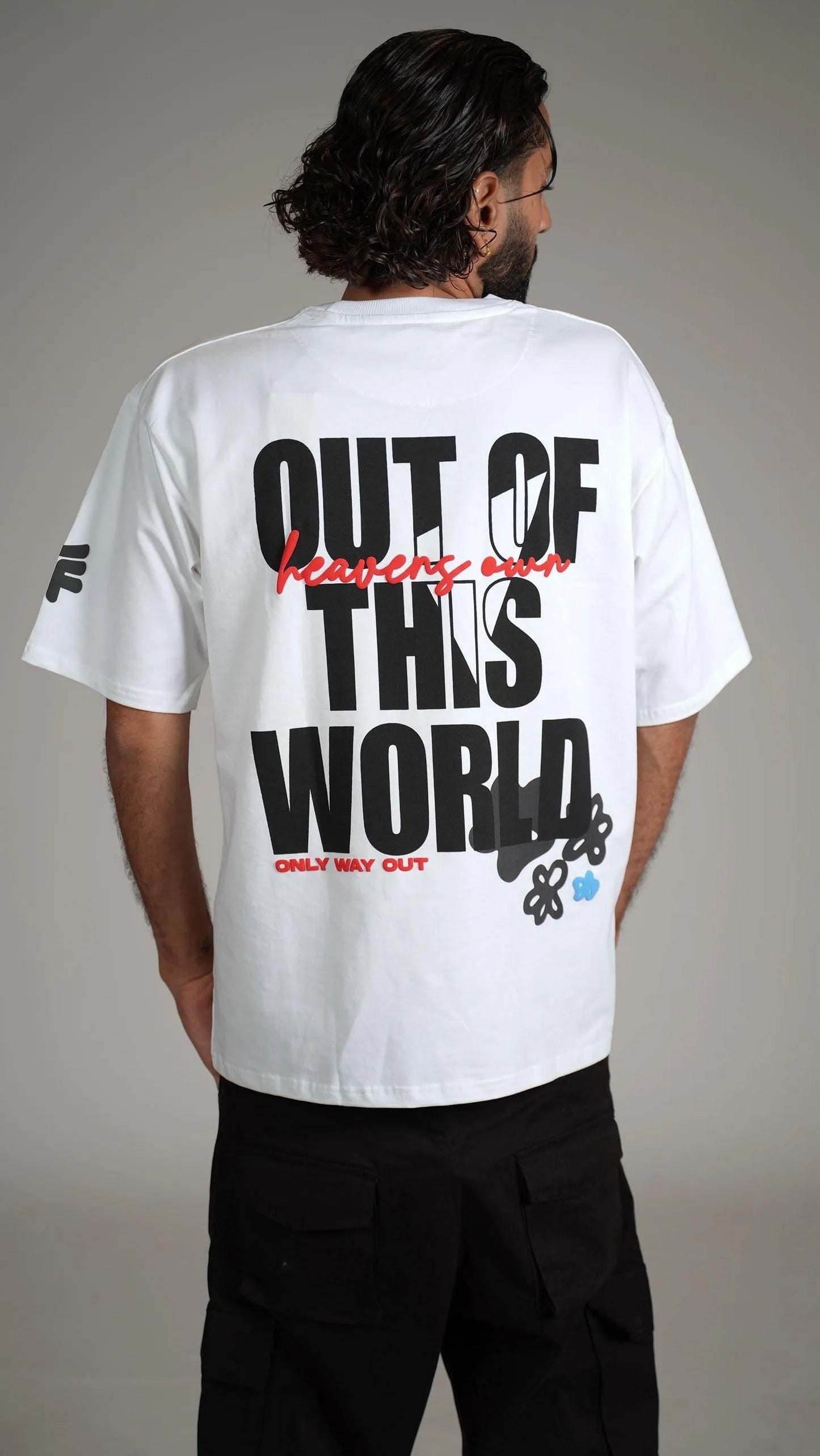 Unfollow The World Baggy White Oversized T-Shirt for Men