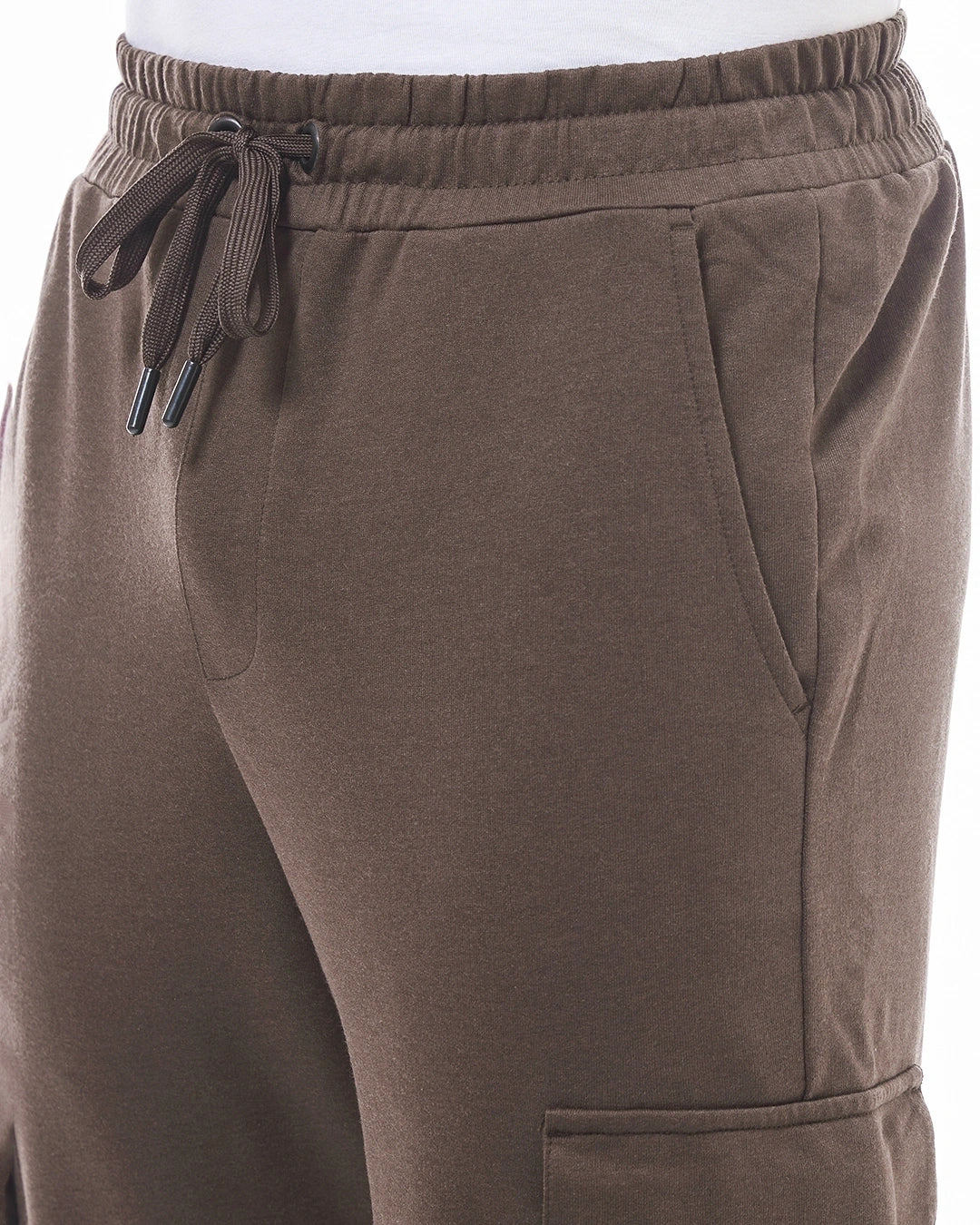 Men's Brown Chaos Typography Cargo Joggers