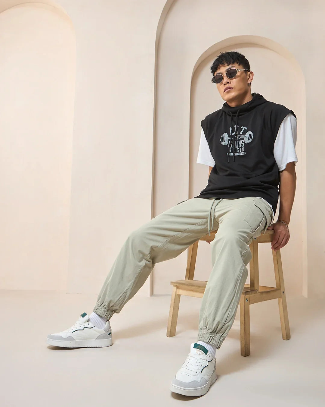Men's Green Oversized Cargo Jogger Pants