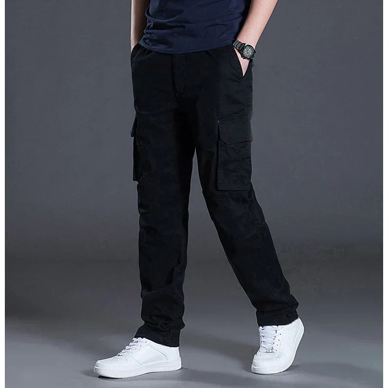 PACK OF 2 SUMMER TROUSER CARGO PANTS (Black+Olive)