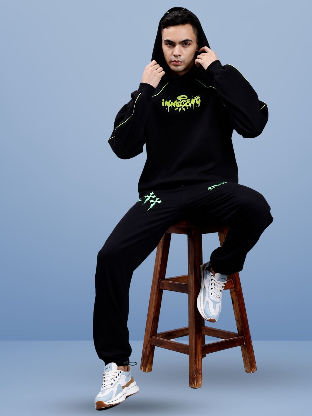ZIPPER PANEL JOGGERS (GREEN)