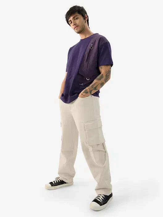 Denim: Beige (Baggy Fit) Cargo