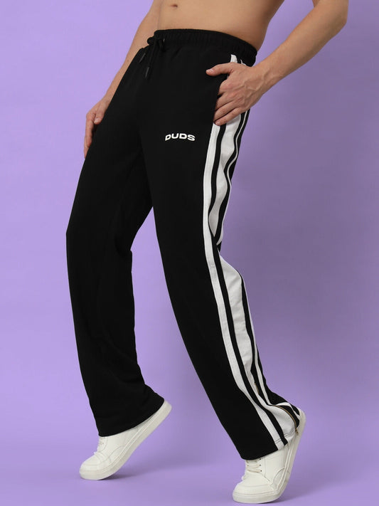 AVALON SLIT ZIPPER JOGGERS (BLACK-WHITE)