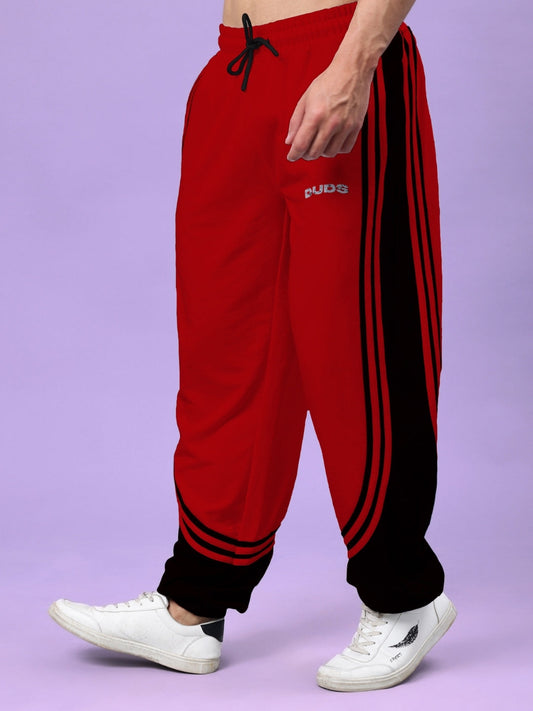 FRENZY CURVE CONTRAST JOGGERS (RED BLACK)