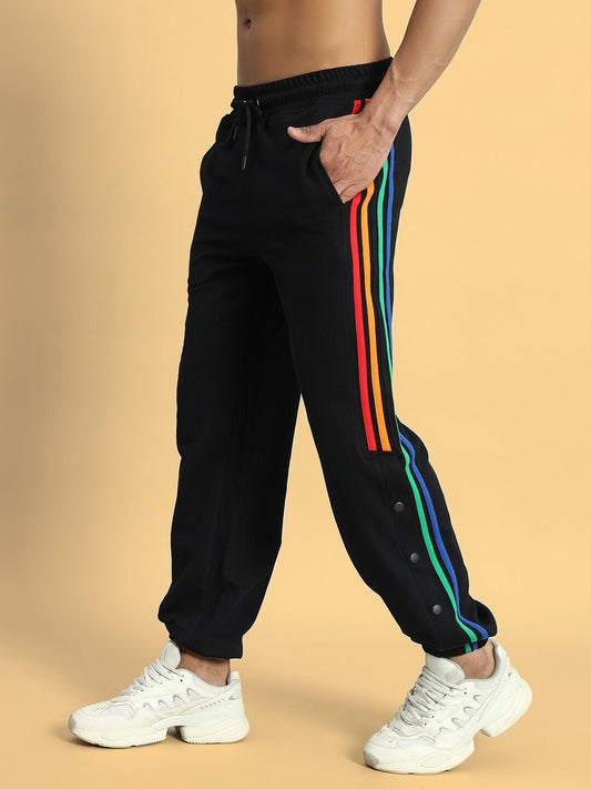 DUDS PRISM COLORFUL STRIPE JOGGERS (BLACK)