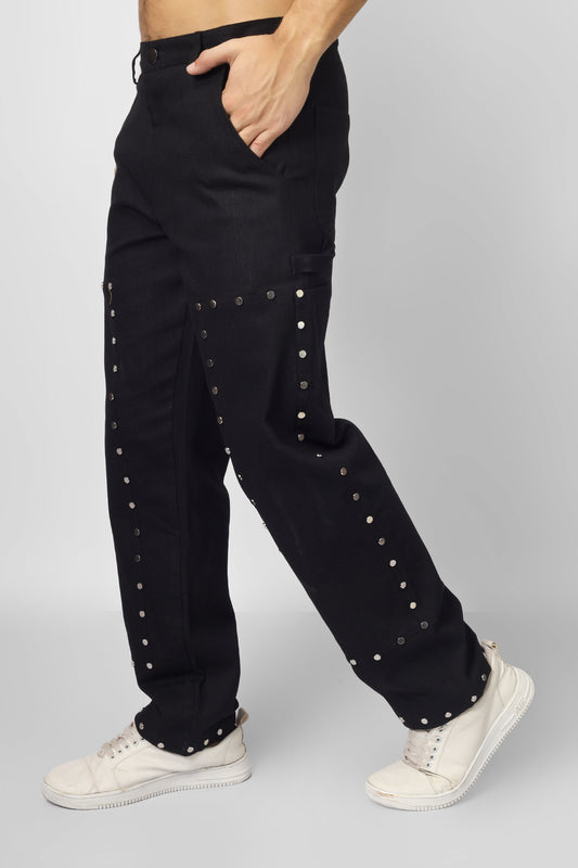 7 POCKET MULTI METAL STUD BUTTON PANTS