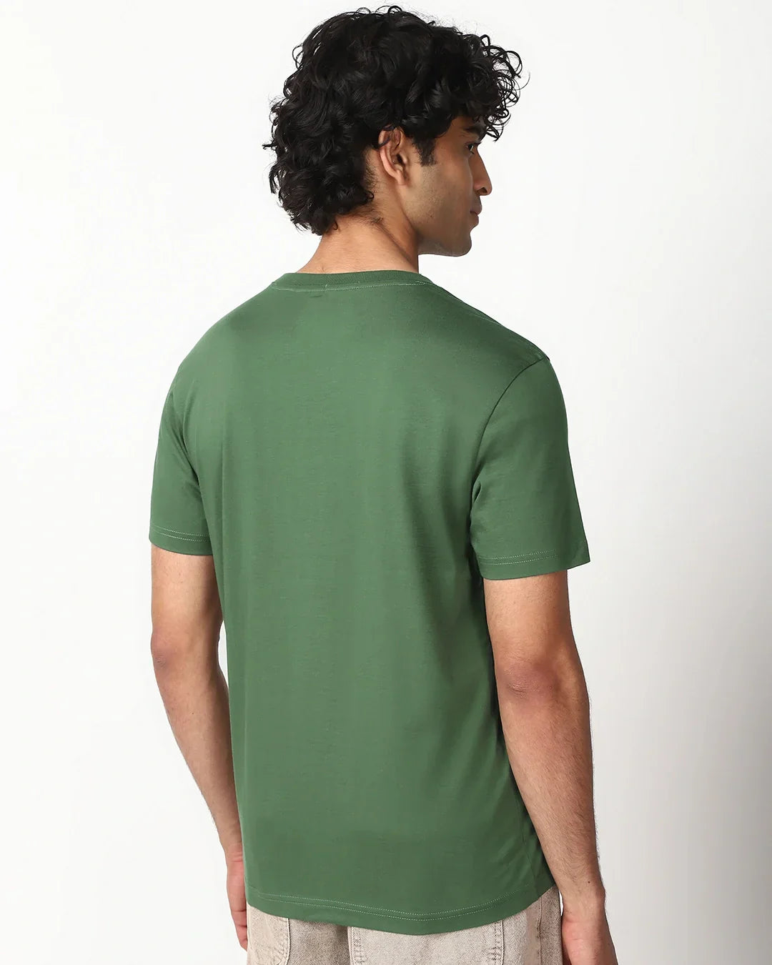 Men's Green Sanskari Drip Typography T-shirt